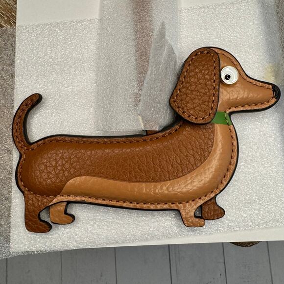 Kate Spade Warm Gingerbread Dog Dangle Bag Charm Wiener Dog Dachshund Bag Charm - Picture 2 of 8